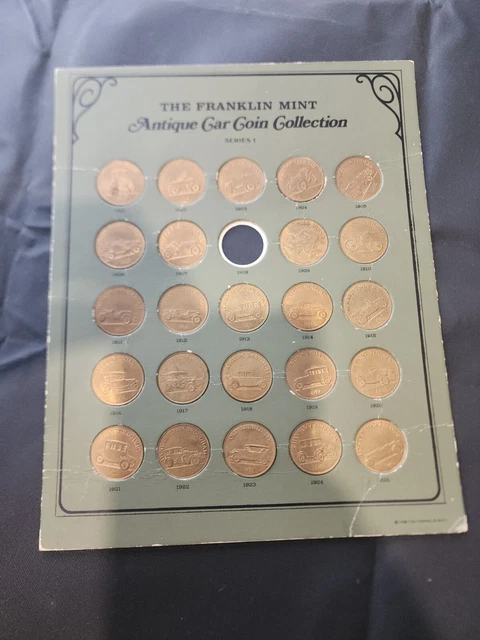 1968 THE FRANKLIN Mint Antique Car Coin Collection Series 1 (missing