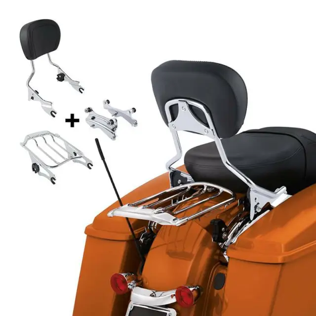 Sissy Bar Luggage Rack W/ Docking Kit Fit For Harley Davidson Touring 2014-2023