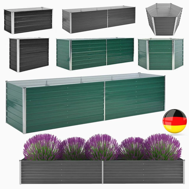 Hochbeet Verzinkter Stahl Pflanzbeet Gemüsebeet Blumenbeet Metall Beet Anthrazit