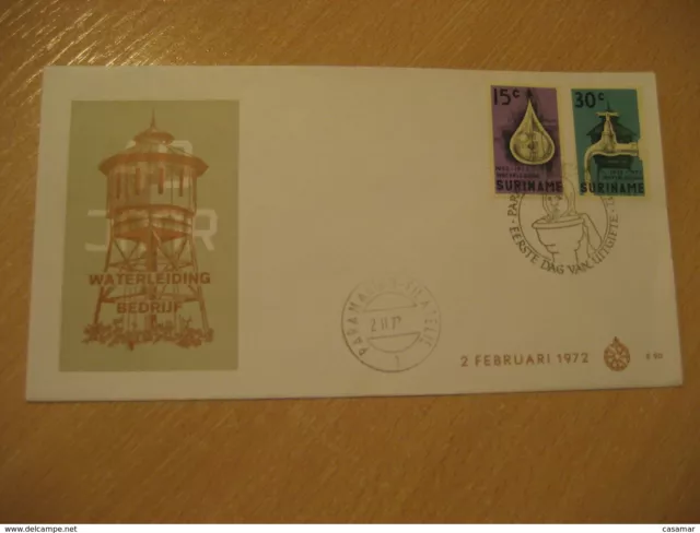 PARAMARIBO 1972 Water FDC Cancel Cover SURINAME Surinam Netherlands Area Guyana