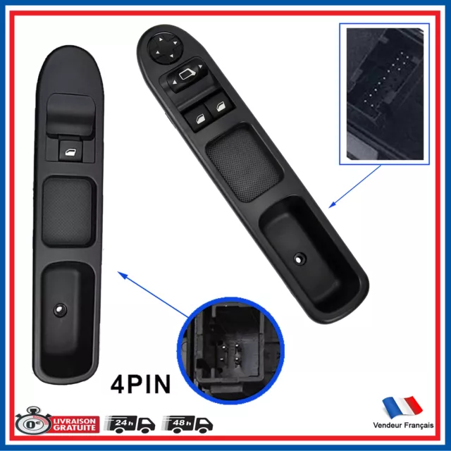 Bouton Commande Interrupteur de Leve Vitre Avant 207 = 6554QL 6554HJ 9654859677