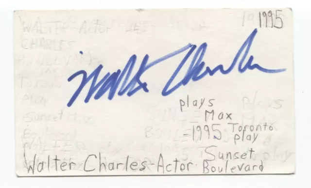 Walter Charles Signed 3x5 Index Card Autographed Signature Actor