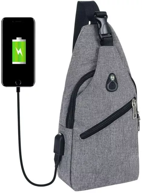 Acheter Sac à dos à bandoulière antivol, sac de poitrine, sac de jour de  randonnée décontracté, étanche avec USB