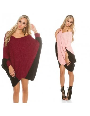 Maglia donna maglione maxipull abito corto pullover vestito manica lunga inverno