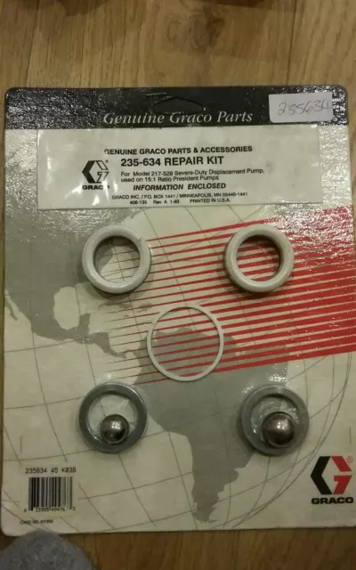 Genuine graco 235-634 217-529 severe duty displacement 15:1  pump repair kit