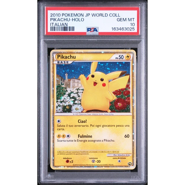 POKEMON PIKACHU 2010 World Collection Italian Promo PSA 10 Holo