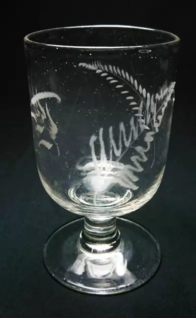 Antique Wine Glass Engraved Goblet Rummer 19th Century