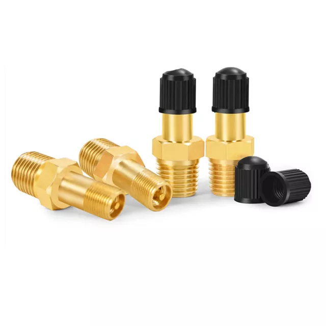 1/4"  1/8" NPT MPT Brass Air Compressor Tank Fill Valve Schrader Adapter Fitting