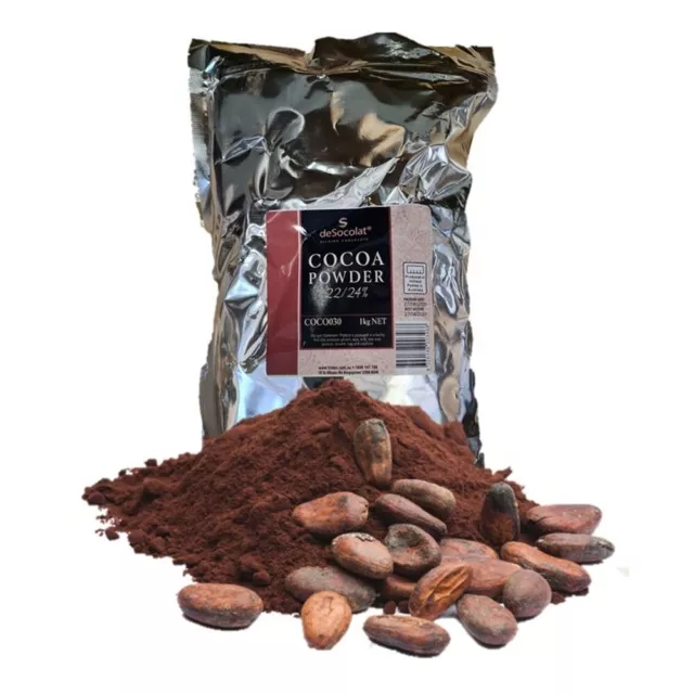 DeSOCOLAT DUTCH COCOA POWDER 1KG - FREE POST(BEST BEFORE 15/01/2025)