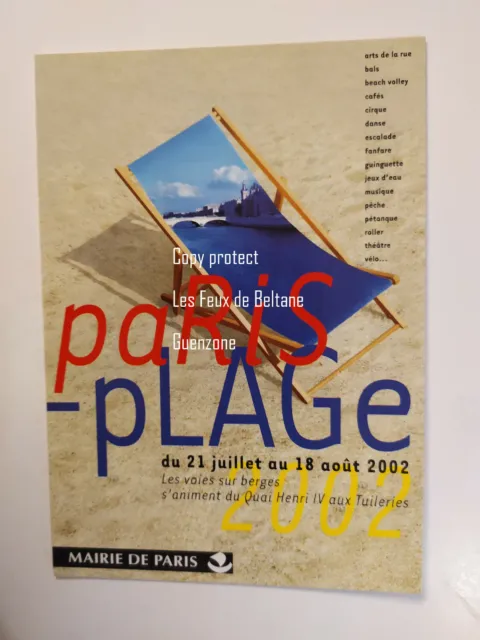 PARIS PLAGE 2002  pub carte postale