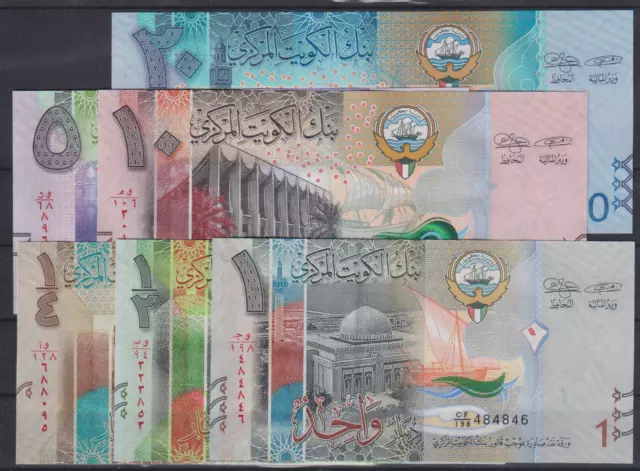 Kuwait  FULL SET  1/4. 1/2 .1.5.10  and 20 .Dinars 2014  UNC &0160