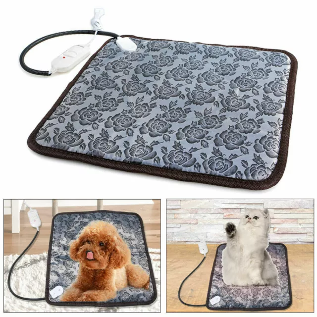 110V Electric Heat Pet Pad Waterproof Heated Carpet Blanket Mat Bed Keep Warmer 2