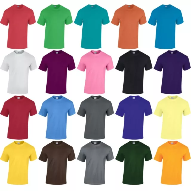 T-shirt homme adulte Gildan en coton lourd tricoté couleur unie haut à manches courtes