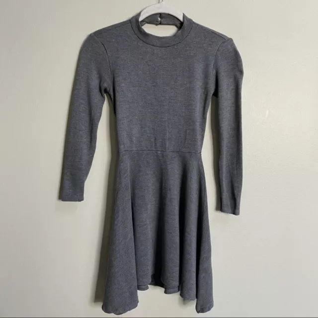 American Apparel Dark Heather Grey Violette Skater Dress Size XS