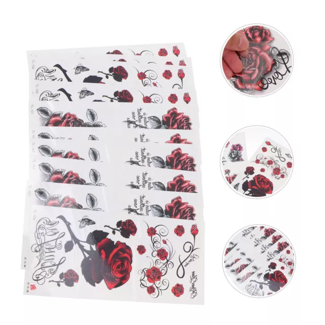 10 Sheets Waterproof Tattoo Stickers Makeup Temporary Tattoos Disposable