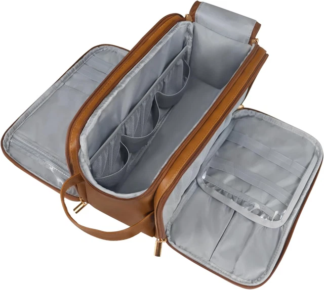 Beauty Case Da Viaggio Uomo/Donna In PU Impermeabile - Grande, 22,9x34,3x10,2 Cm, Con Gancio