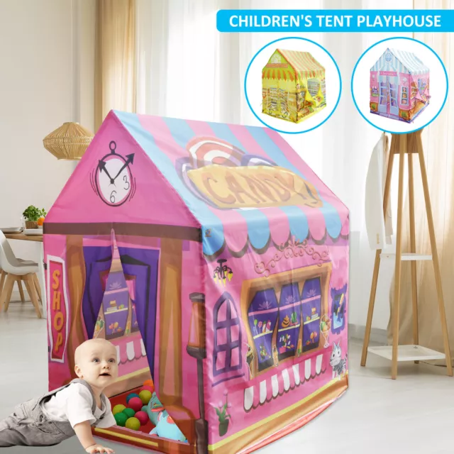 Kids Playhouse with Roll-up Door Colorful Cute Playhouse Tent Large Size yarOw