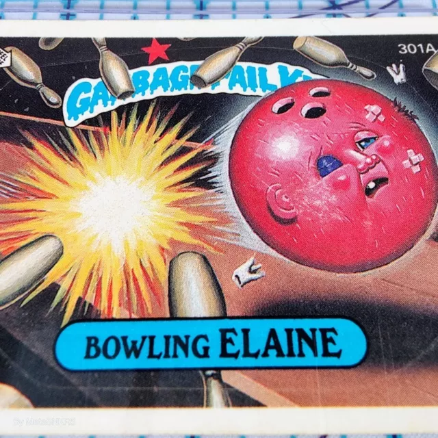 Garbage Pail Kids Series 8 Card 301a BOWLING ELAINE 1987 Sticker Vintage 80s Fun