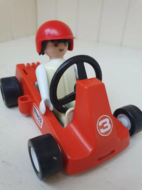 PLAYMOBIL SYSTEM 3575 Ancien Pilote de Kart Voiture Rouge Circuit de Course... EUR 24,99