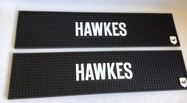 Bar Runners Beer Drip Mats Hawkes x2 Rubber Home Bar Man Cave Christmas Gift