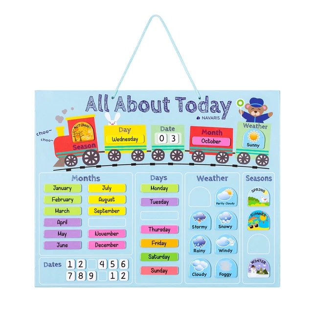Learning Resources Calendario de aprendizaje magnético, 51 piezas