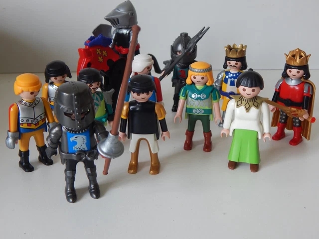 PLAYMOBIL CHÂTEAU CHEVALIER soldats roi peuple figurines cheval arme