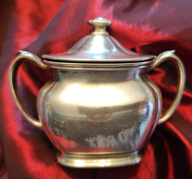 Michigan Central RR Silver Dining Car Lidded 7oz Sugar Bowl By Reed & Barton.