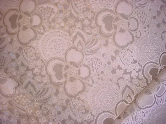 3-5/8Y Kravet Lee Jofa Cream Putty Floral Damask  Velvet Upholstery Fabric 2