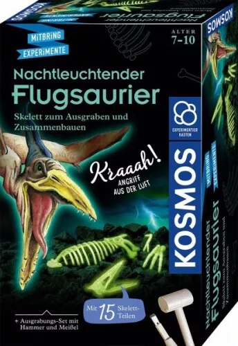 KOSMOS 63616 - Nachtleuchtender Flugsaurier, Dino-Ausgrabungs-Set, Mitbring-Expe