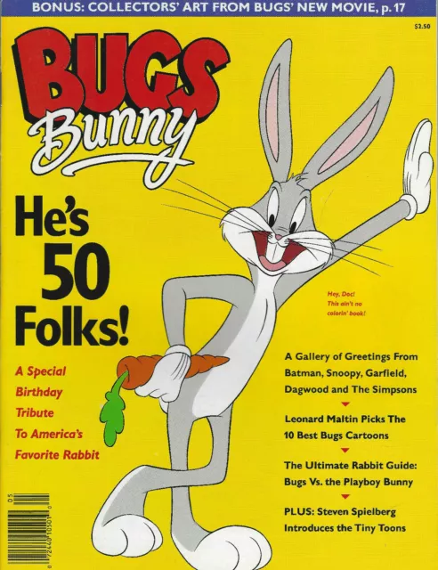 Bugs Bunny 50th Birthday He's 50 Folks 1990 commemorative magazine (minor wear)
