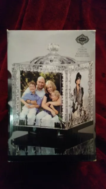 Beautiful Shannon Crystal Dublin Crystal Glass Revolving Photo Cube Shannon