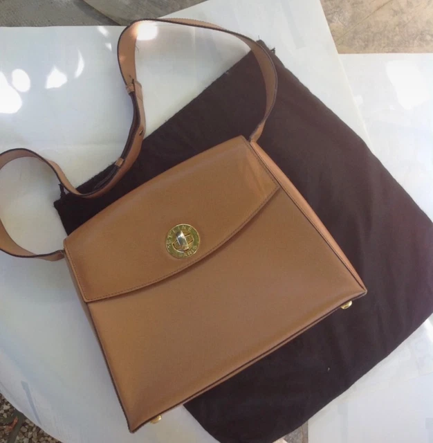 Sac à Main Bandoulière Vintage CÉLINE - Bon état, Cuir Noir, Doublure Rouge, Petite Usure D'usage