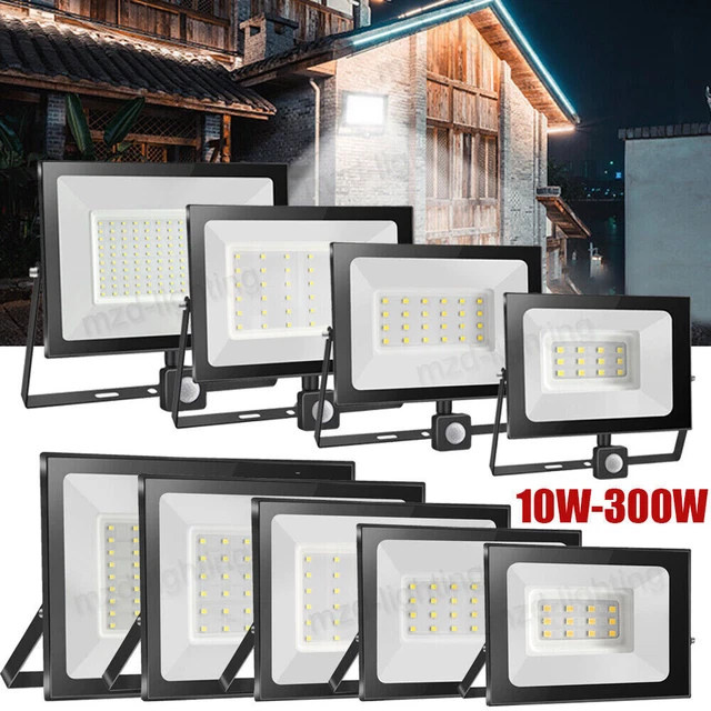 10W-300W LED Fluter mit Bewegungsmelder Stecker Außen Strahler Scheinwerfer IP65