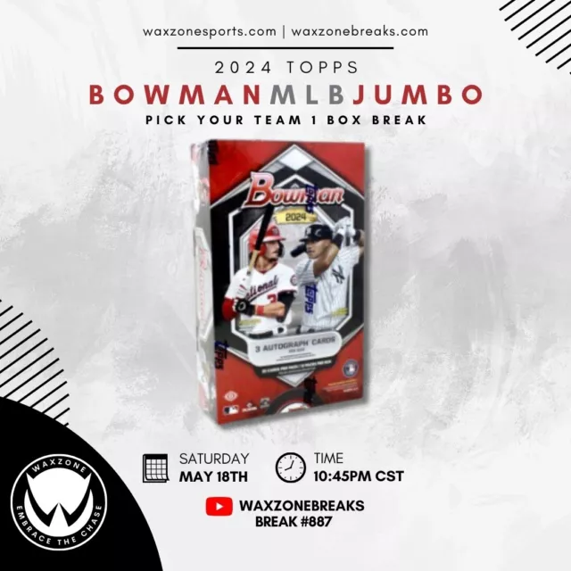 PHILADELPHIA PHILLIES 2024 Bowman Baseball MLB Jumbo 1 Box Break 887