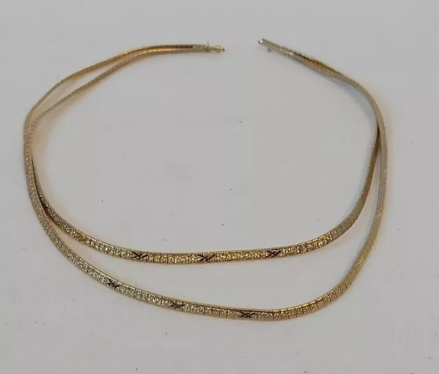 Collier Vintage Halskette hochwertig Vergoldet 2 Strang Kette 50/60 Jahre Gold