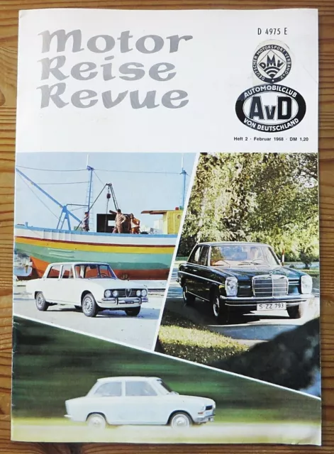 Motor Reise Revue AvD 02/68 Test: Simca 1100 GLS, Neu: Mercedes-Benz 200 - 600