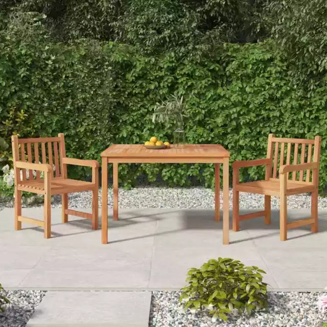 Solid Teak Wood Garden Dining Set 110/80 cm Table Length Multi Models vidaXL