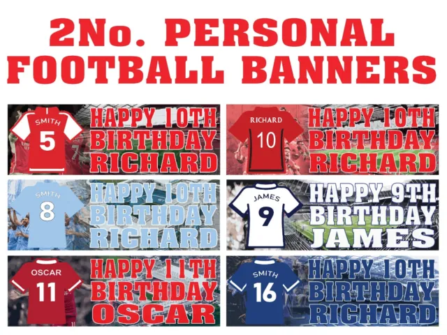 2No. Football Personal Birthday Banners