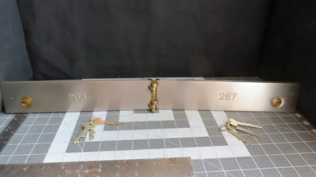 Antique L.L. Bates 1886 Safety Deposit Box Door 4 Op & 2 Guard Key #266 & #267