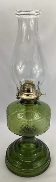 Antique 1800's Plume Atwood P&A Glass Brass Oil Lamp Wick Mechanism Works
