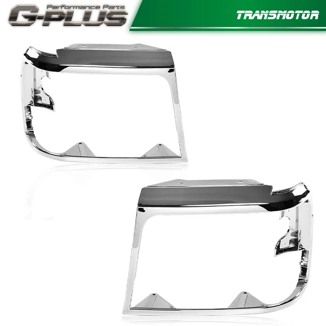 Fit For 92-97 Ford Bronco F150 Pickup Chrome Headlight Headlamp Trim Bezel Set