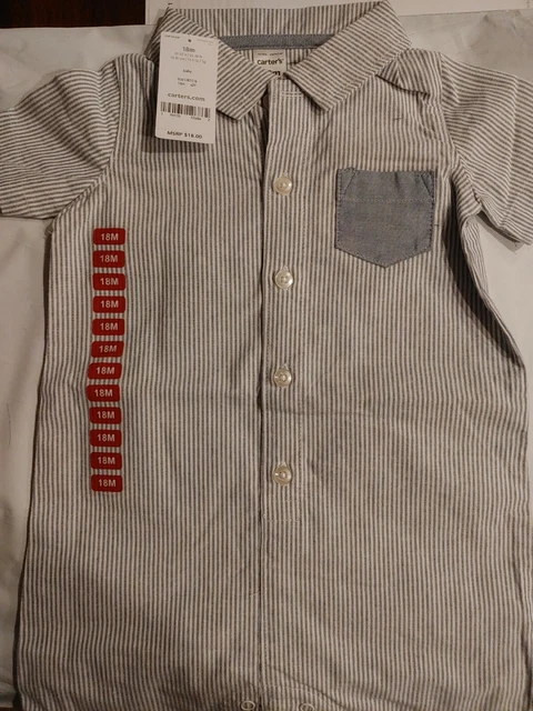 NWT Carters Baby Boy Stripes / Buttons 18 Months