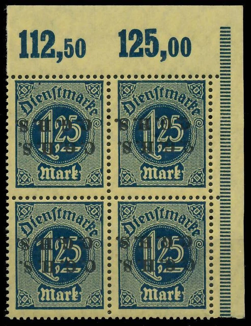 OBERSCHLESIEN DIENST Nr 17X postfrisch VIERERBLOCK ECKE X4D64EE
