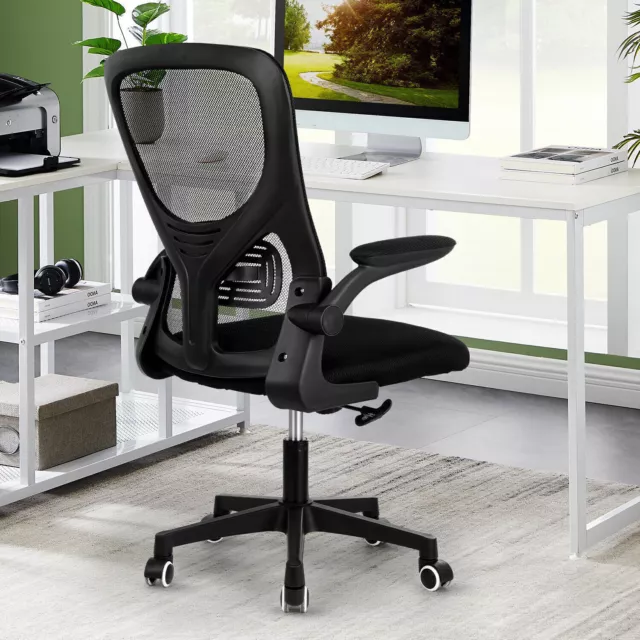 Office Chair Mesh Back Ergonomic Desk Chair with Flip-up Armrest Swivel Chair