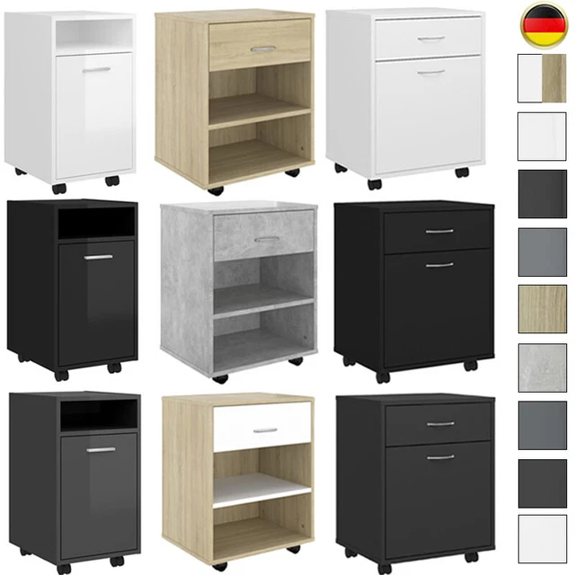 Produktbild von Rollcontainer Büro – Mobiler Rollschrank Mit Schubladen, Beistellschrank Für Schreibtisch
