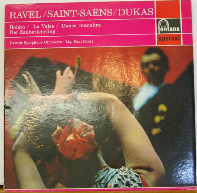 RAVEL BOLERO SAINT-SAENS DUKAS DETROIT SYMPHONY ORCHESTRA PAUL PARAY 12" LP c696