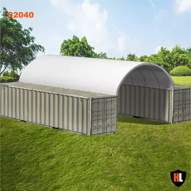 20 x 40 FT SHIPPING CONTAINER CANOPY / SHELTER, SHED - GALVANISED STEEL FRAME