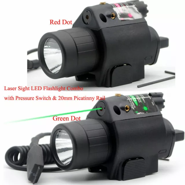 Tactical Red/Green Dot Laser Sight LED Flashlight Combo with 20mm Picatinny Rail