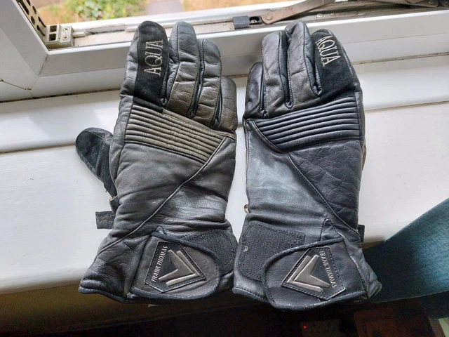 FRANK THOMAS AQUA Leather Waterproof Motorcycle Gloves Size S