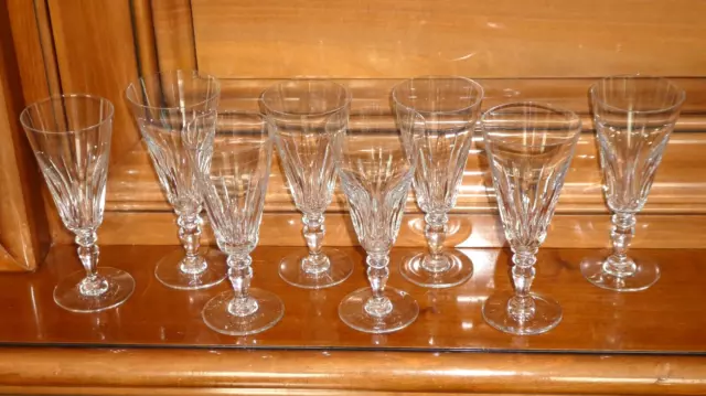 Baccarat 7 Flûtes Coupes à Champagne Cristal signés modèle Ile de France